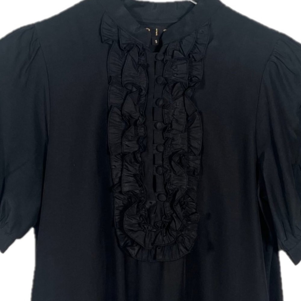 213 Ruffle Button Front Short Sleeve Dress Size S - Picture 2 of 4